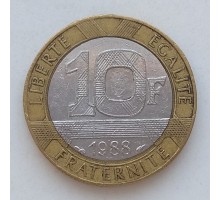 Франция 10 франков 1988