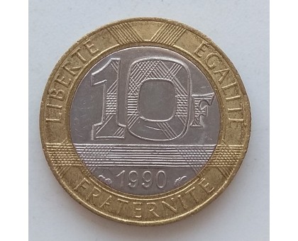 Франция 10 франков 1990