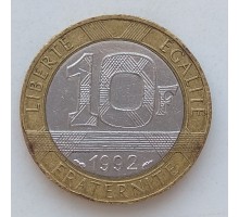 Франция 10 франков 1992