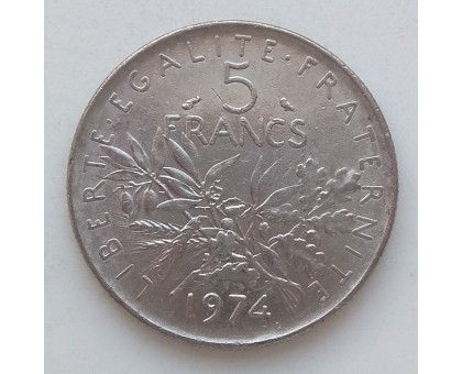Франция 5 франков 1974