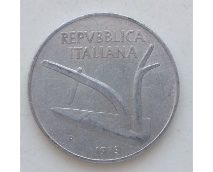 Италия 10 лир 1973