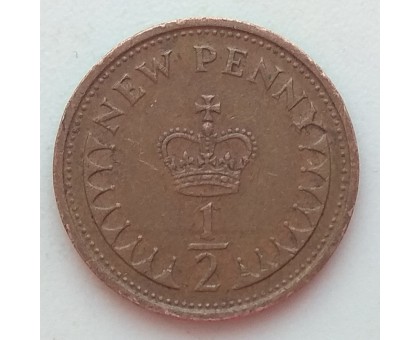 Великобритания 1/2 нового пенни 1973
