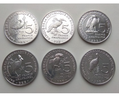 Бурунди 5 франков 2014. Набор 6 монет