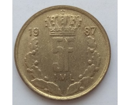 Люксембург 5 франков 1987