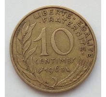 Франция 10 сантимов 1963
