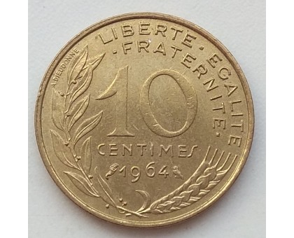 Франция 10 сантимов 1964