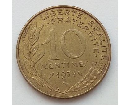 Франция 10 сантимов 1974