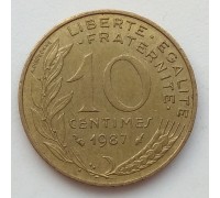 Франция 10 сантимов 1987