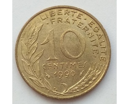 Франция 10 сантимов 1990