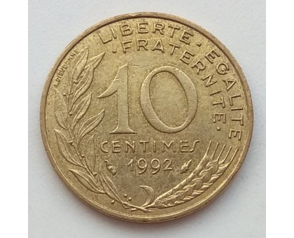 Франция 10 сантимов 1992