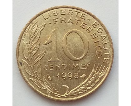 Франция 10 сантимов 1998