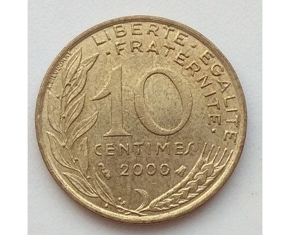 Франция 10 сантимов 2000