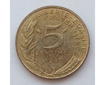 Франция 5 сантимов 1986