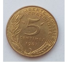 Франция 5 сантимов 1987