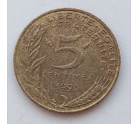 Франция 5 сантимов 1990