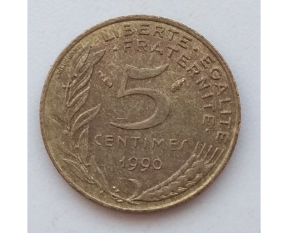 Франция 5 сантимов 1990