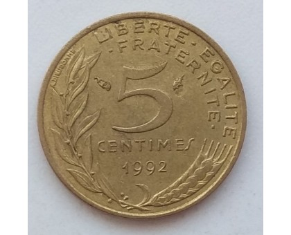 Франция 5 сантимов 1992