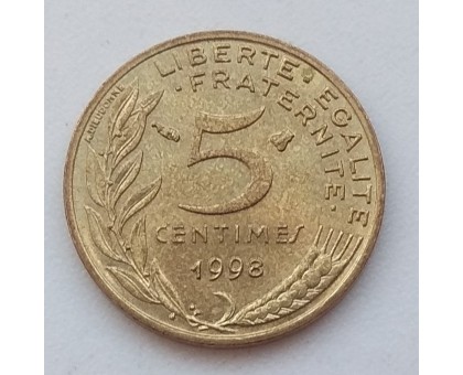 Франция 5 сантимов 1998