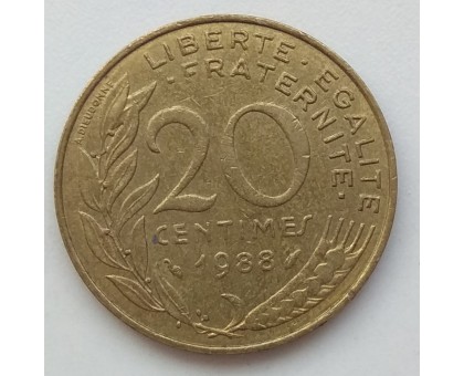 Франция 20 сантимов 1988
