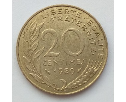 Франция 20 сантимов 1989