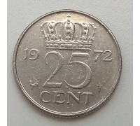 Нидерланды 25 центов 1972