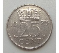 Нидерланды 25 центов 1973