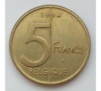 Бельгия 5 франков 1994 Belgique