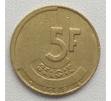 Бельгия 5 франков 1988 Belgie