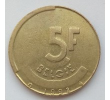 Бельгия 5 франков 1993 Belgie