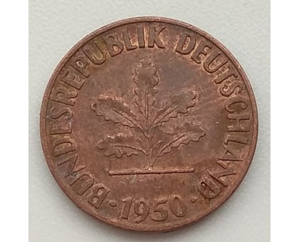 Германия (ФРГ) 1 пфеннинг 1950 D