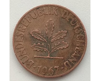 Германия (ФРГ) 1 пфеннинг 1967 D