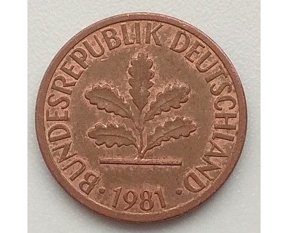 Германия (ФРГ) 1 пфеннинг 1981 J