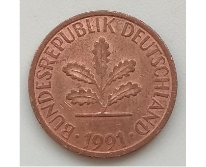 Германия (ФРГ) 1 пфеннинг 1991 D