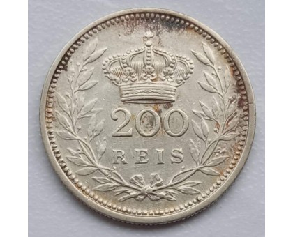 Португалия 200 рейсов 1909 серебро