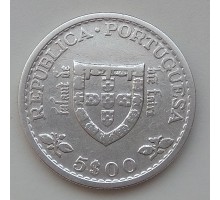 Португалия 5 эскудо 1960. 500 лет со дня смерти принца Генриха серебро
