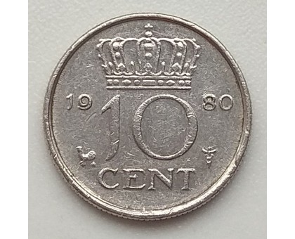 Нидерланды 10 центов 1980