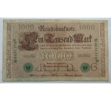 Германия 1000 марок 1910 (зеленая печать)