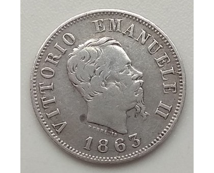Италия 50 чентезимо 1863 серебро