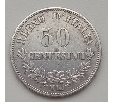 Италия 50 чентезимо 1863 серебро