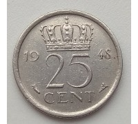 Нидерланды 25 центов 1948