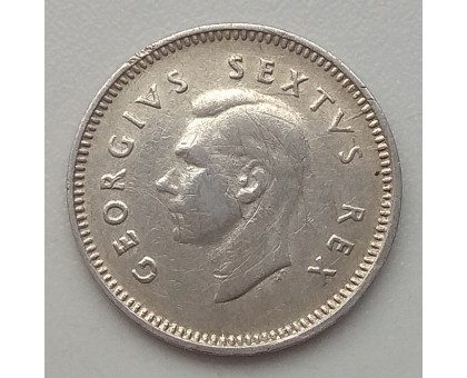 ЮАР 3 пенса 1952 серебро