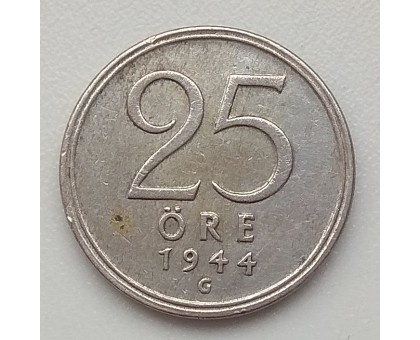Швеция 25 эре 1944 серебро