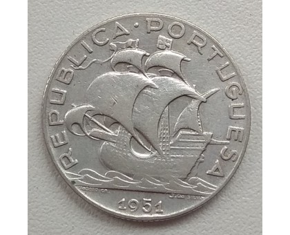 Португалия 2,5 эскудо 1951 серебро