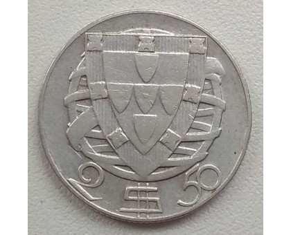Португалия 2,5 эскудо 1951 серебро