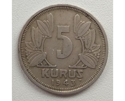 Турция 5 куруш 1943