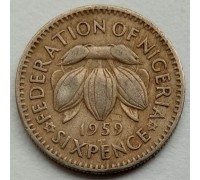 Нигерия 6 пенсов 1959