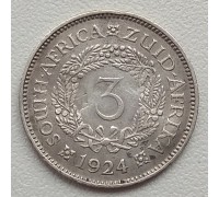 ЮАР 3 пенса 1924 серебро