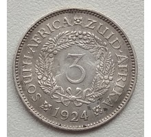 ЮАР 3 пенса 1924 серебро