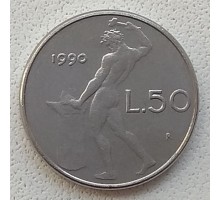 Италия 50 лир 1990