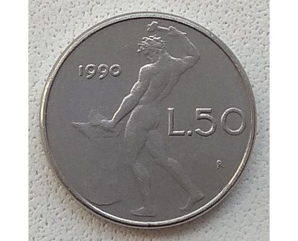 Италия 50 лир 1990